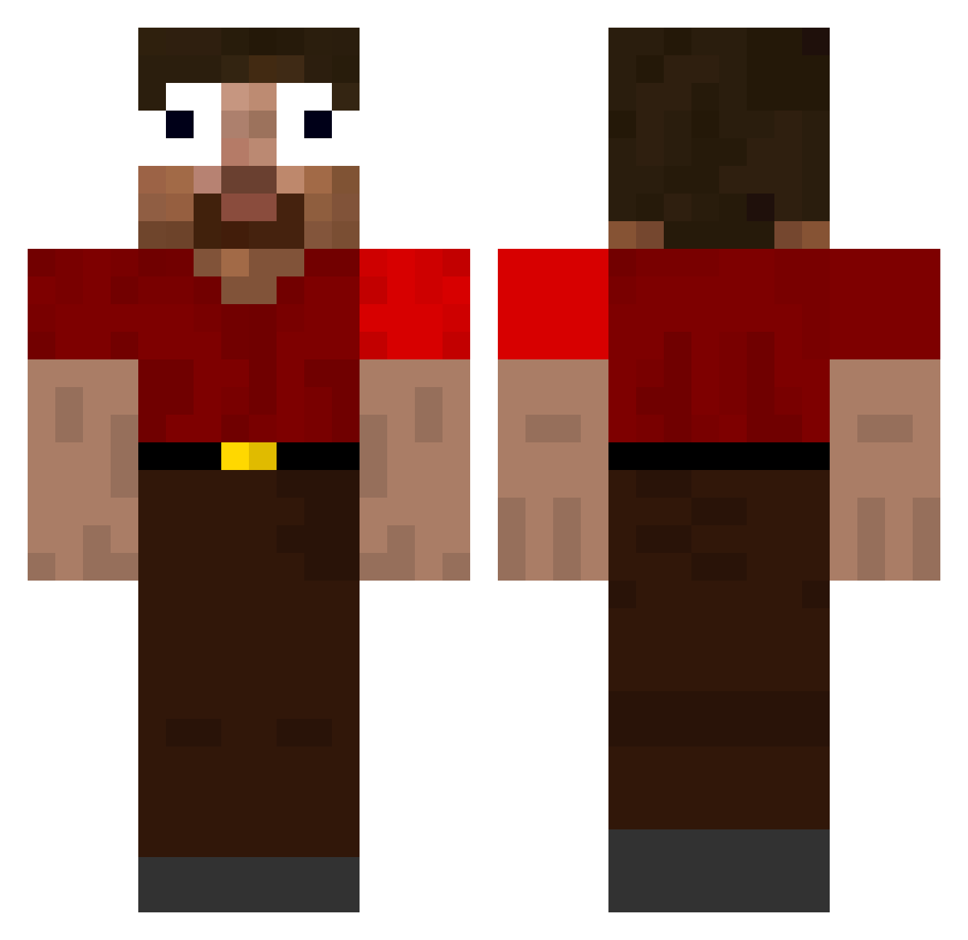 Isak550 Minecraft skin, front and back view