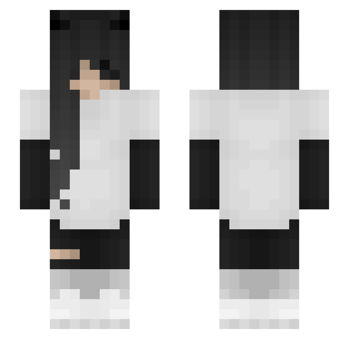ssne Minecraft skin, front and back view