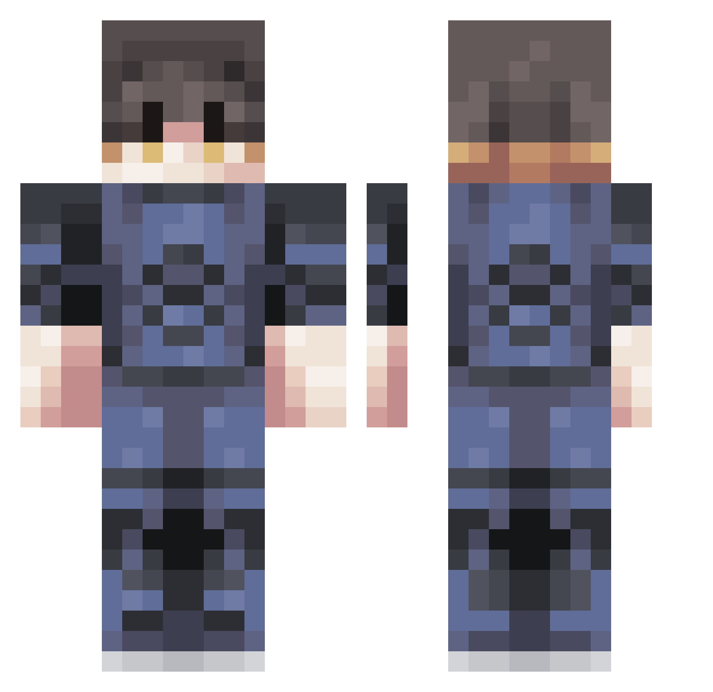 Ad4m9 Minecraft skin, front and back view