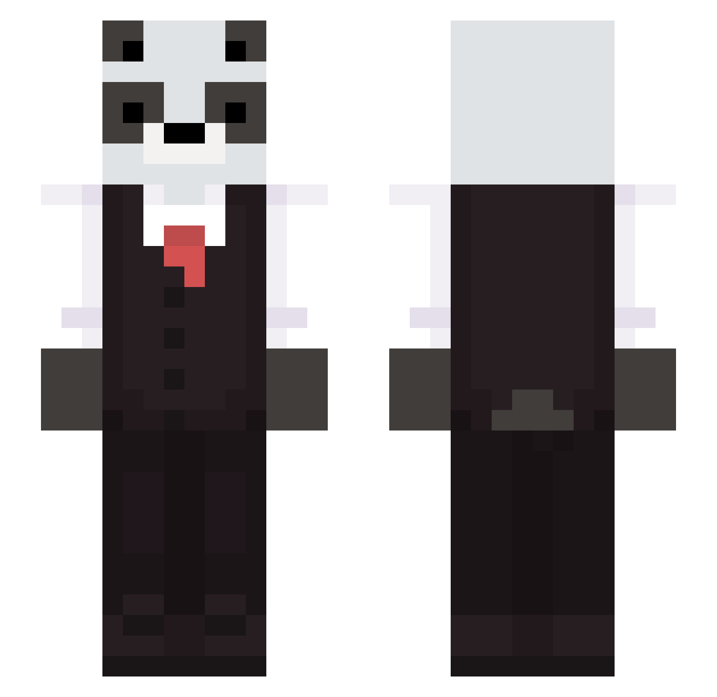 BaconthePig Minecraft skin, front and back view