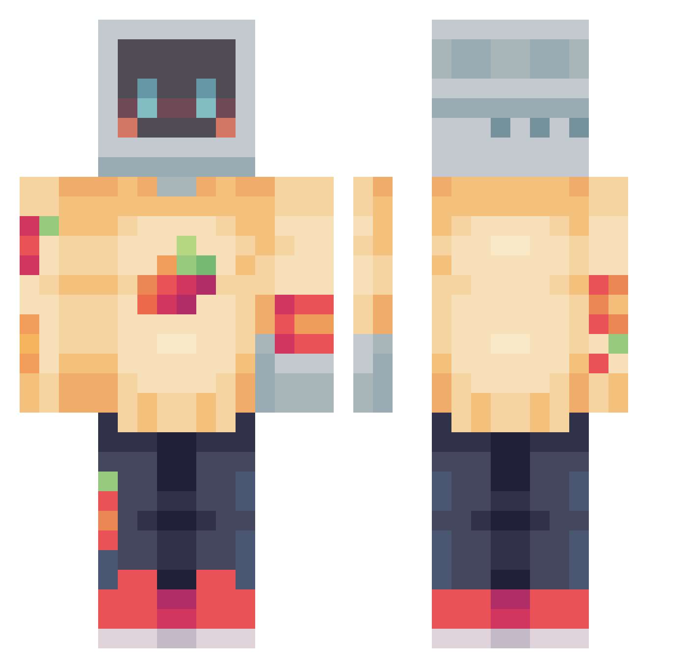YourUnclePetter Minecraft skin, front and back view