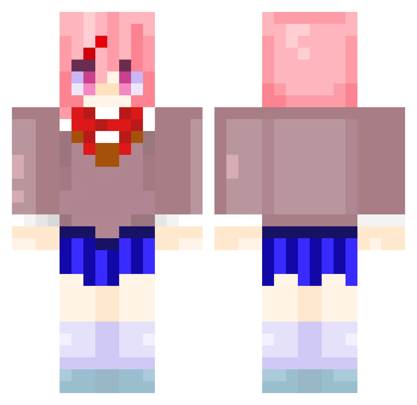 QwertyAstronot Minecraft skin, front and back view