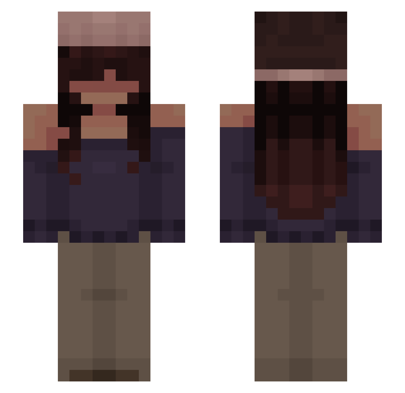 XxX_Vika_XxX Minecraft skin, front and back view