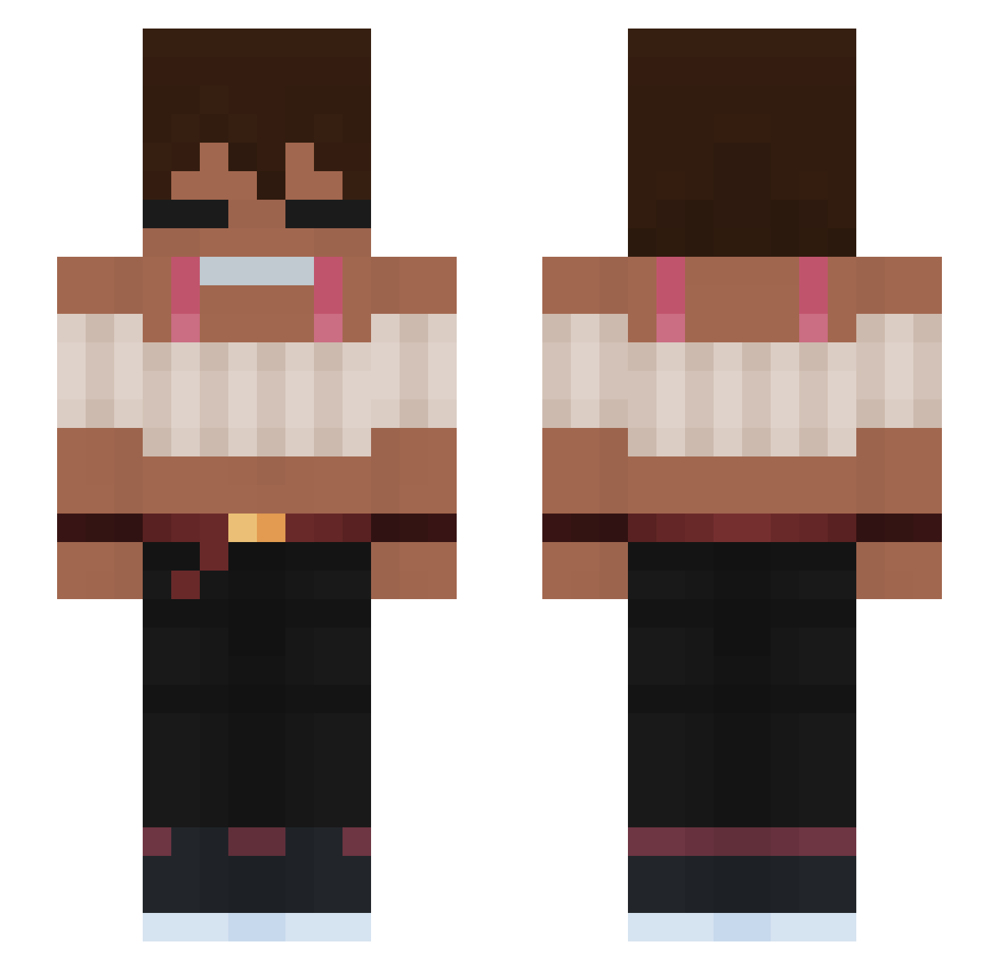 reaganDev Minecraft skin, front and back view