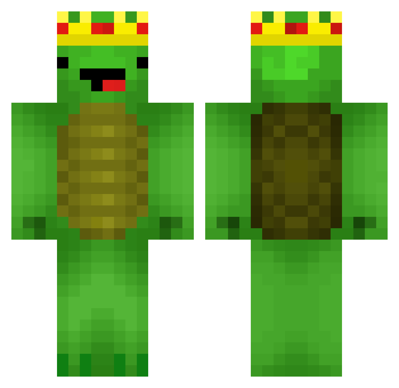 turtleboyas Minecraft skin, front and back view