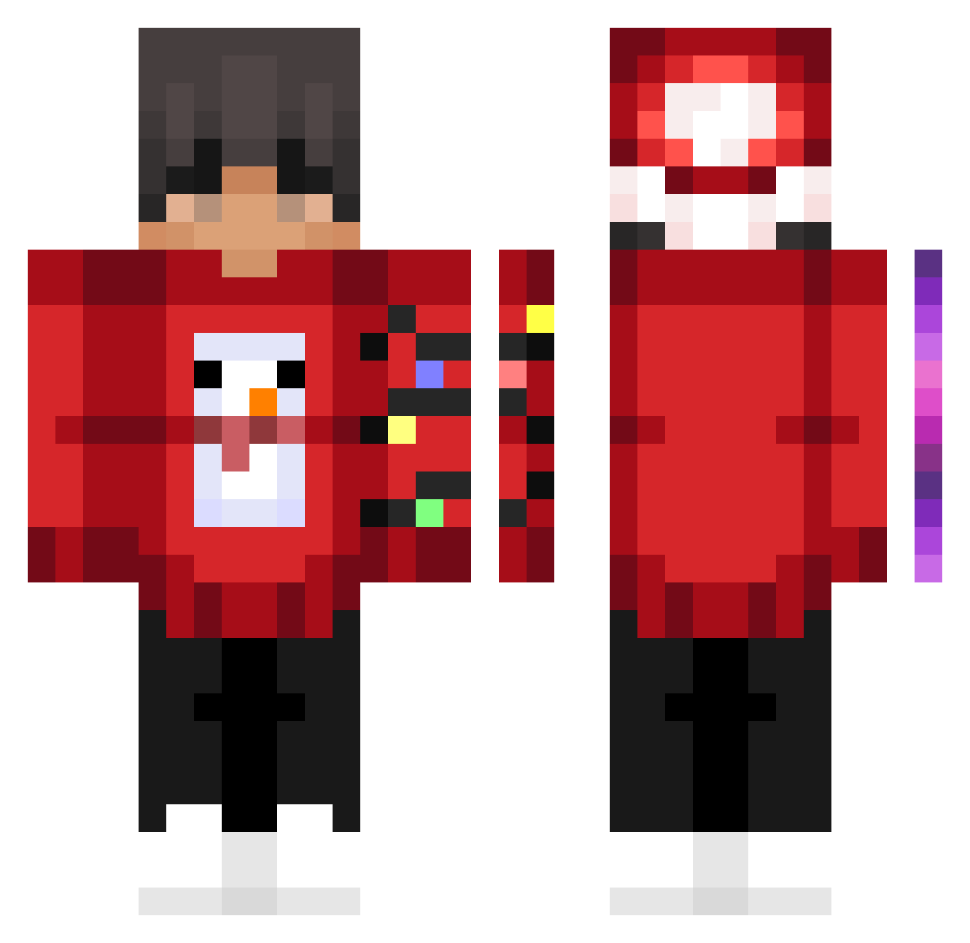 Echse95 Minecraft skin, front and back view