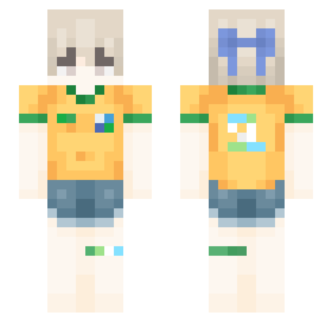 sasatyro Minecraft skin, front and back view