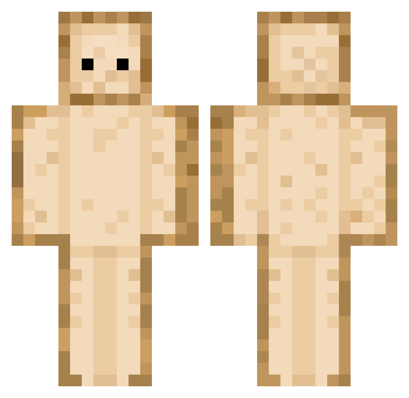 QuandrAE Minecraft skin, front and back view