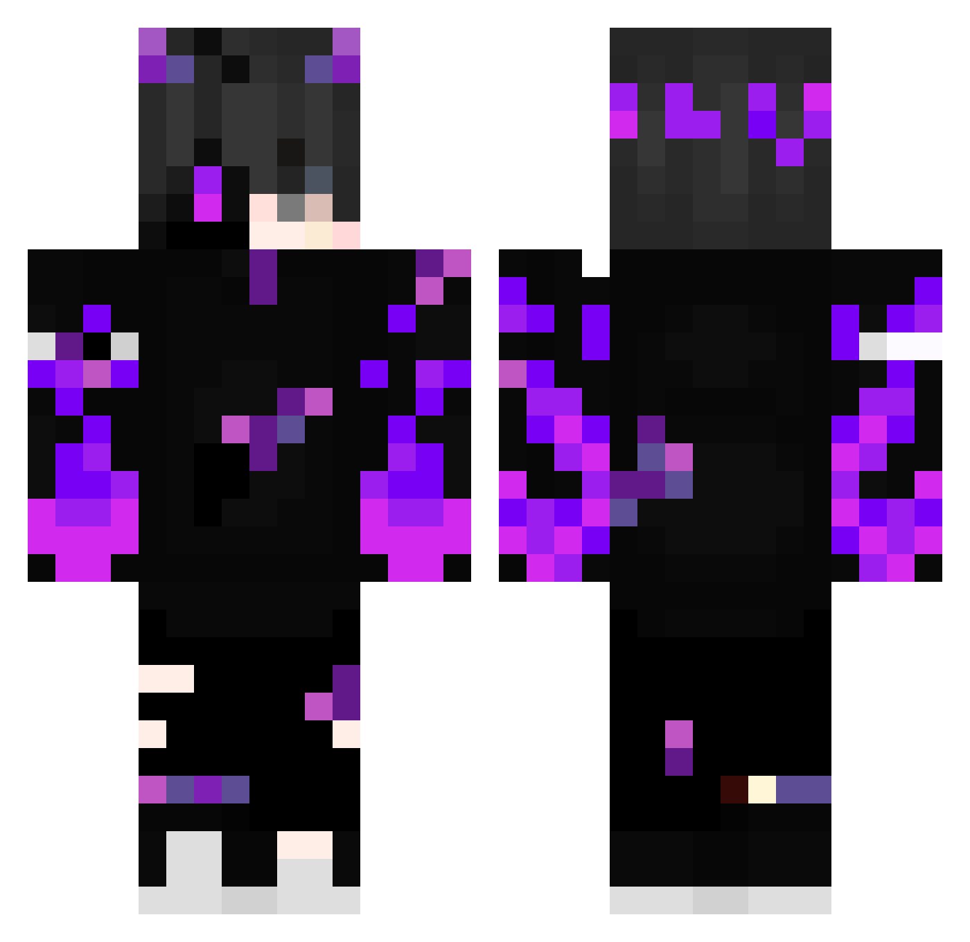 endermentis Minecraft skin, front and back view