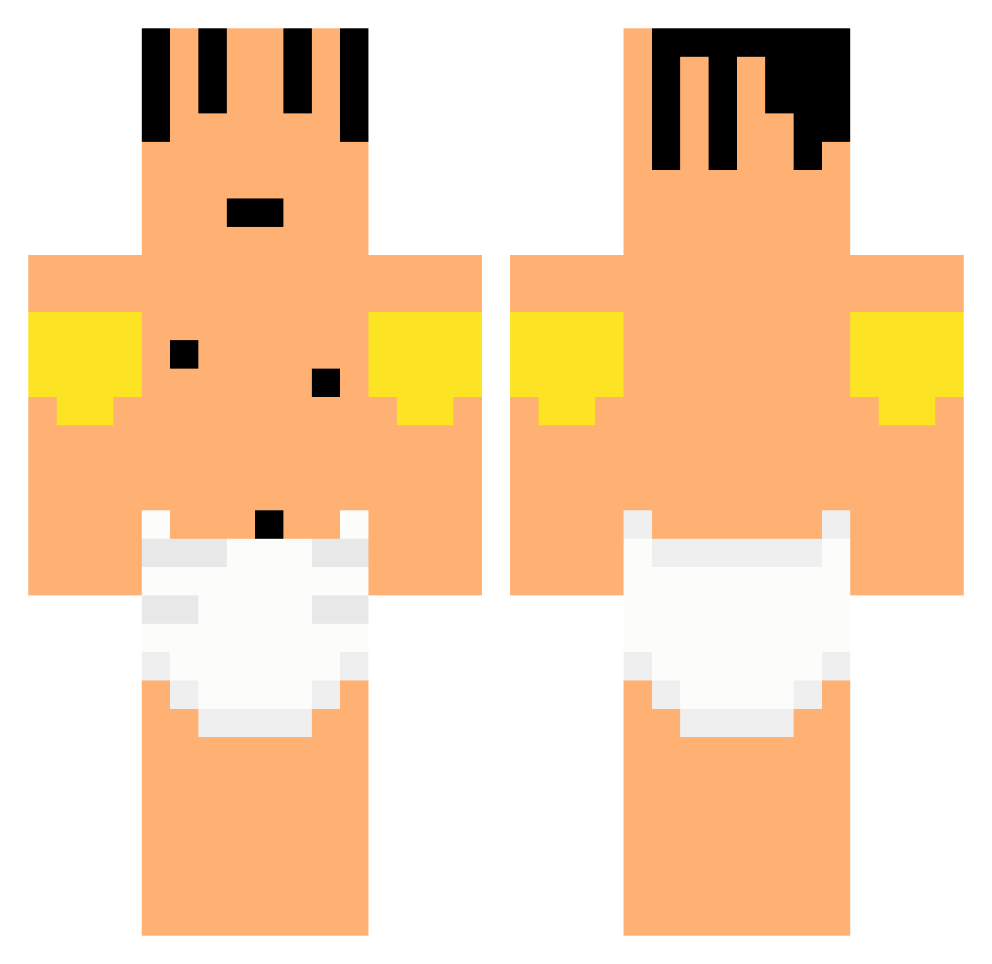 projectvomit Minecraft skin, front and back view