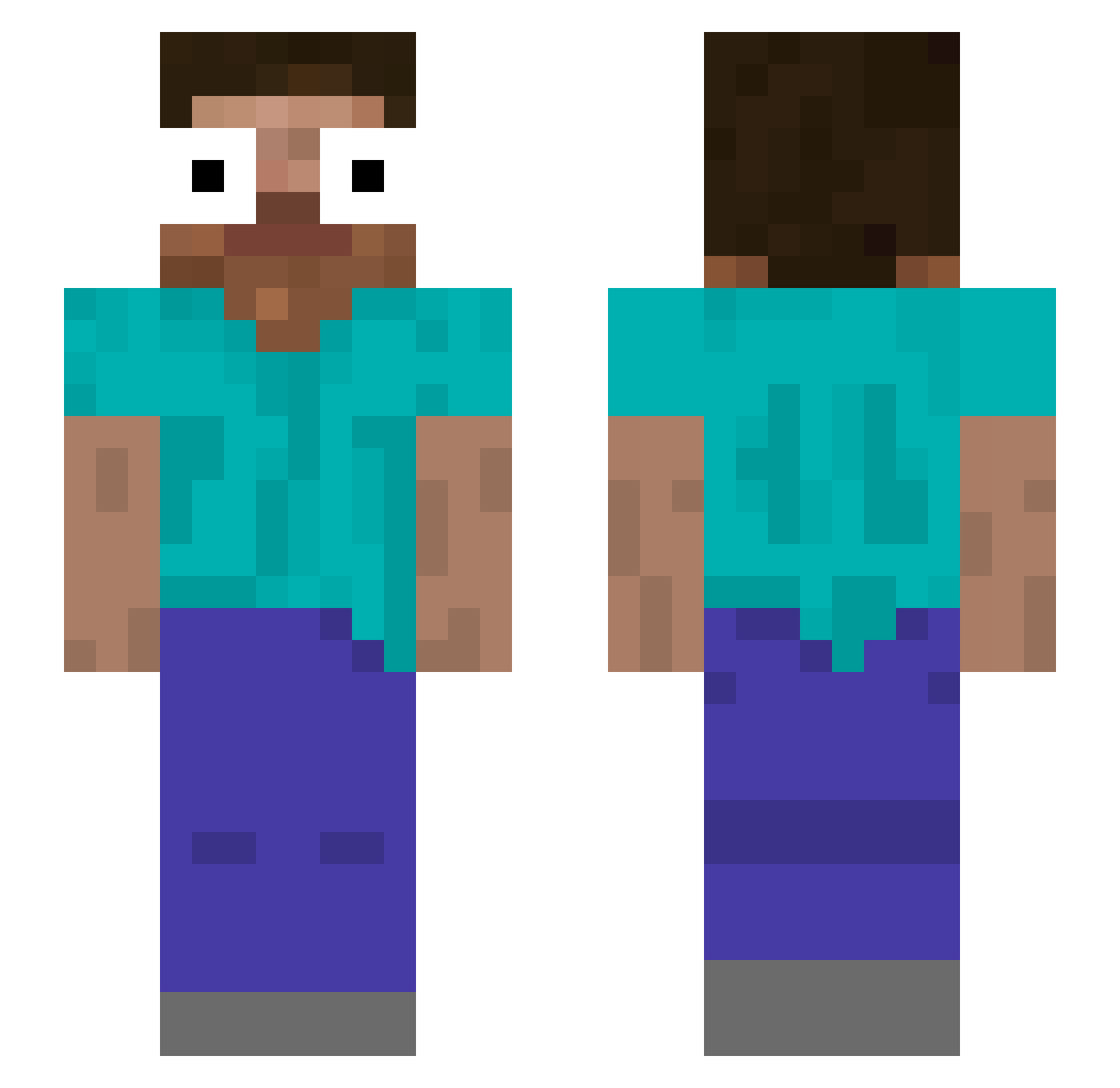 keenwy Minecraft skin, front and back view