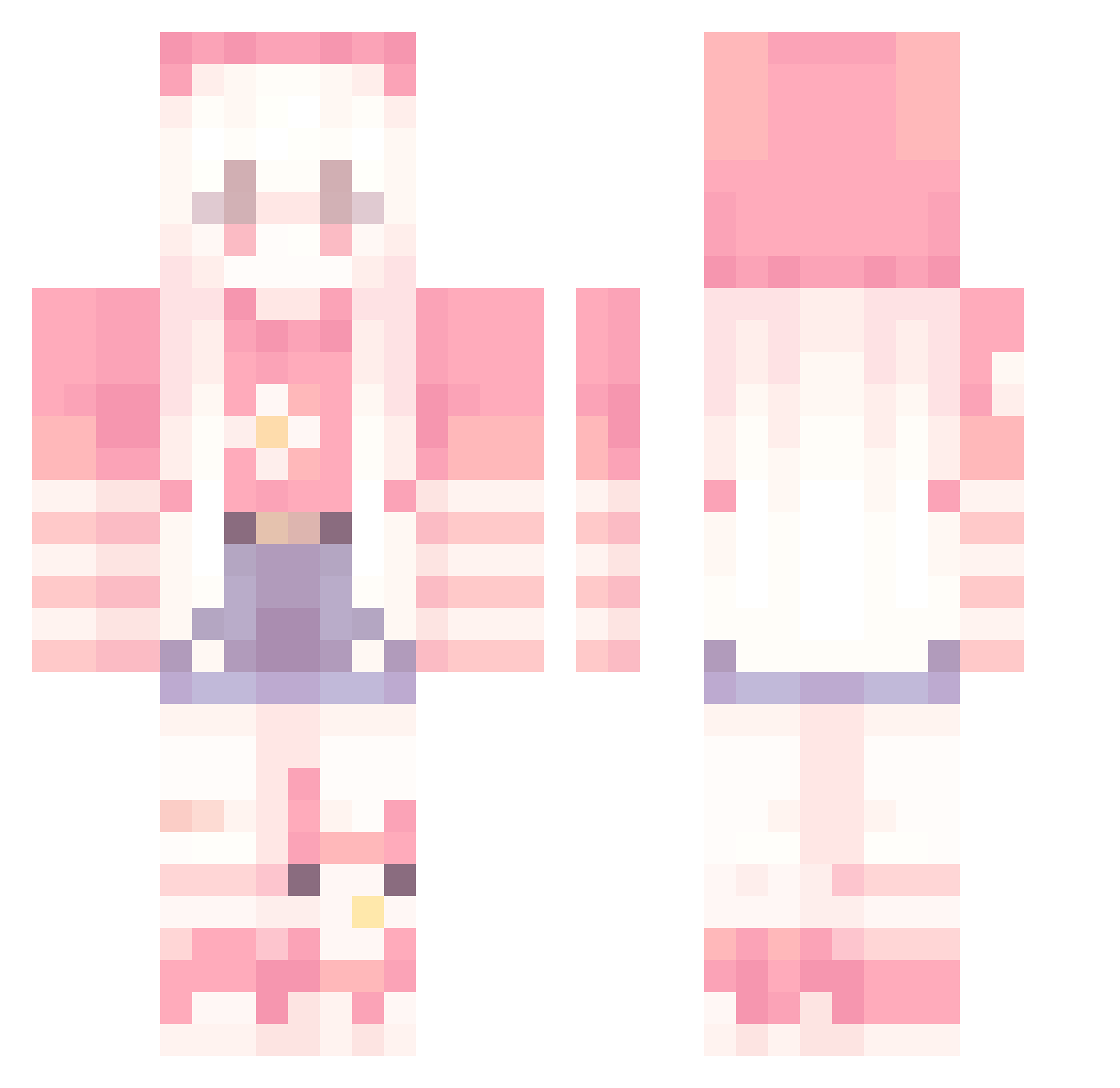 KozPvP Minecraft skin, front and back view