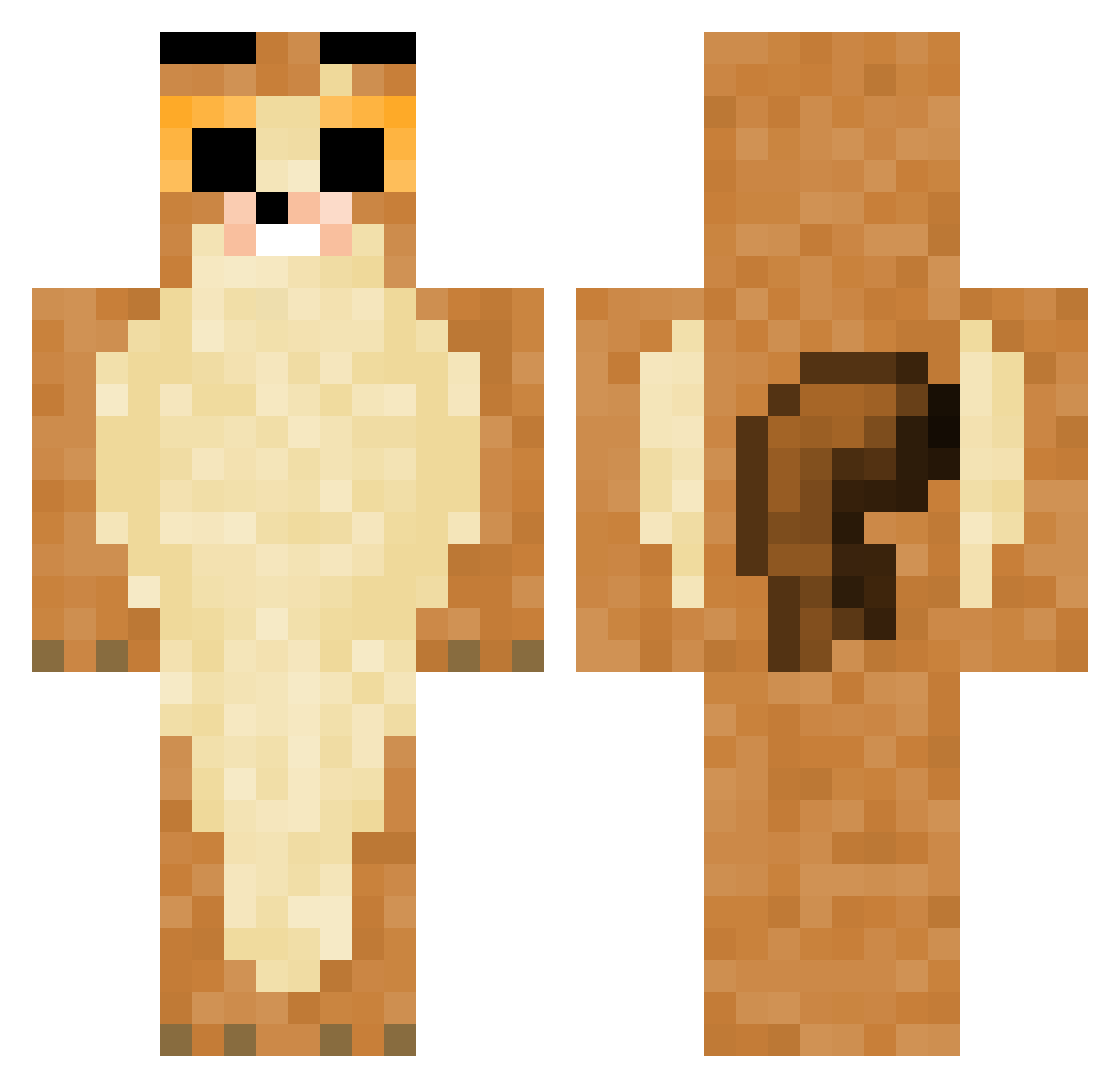 wackyelephant Minecraft skin, front and back view