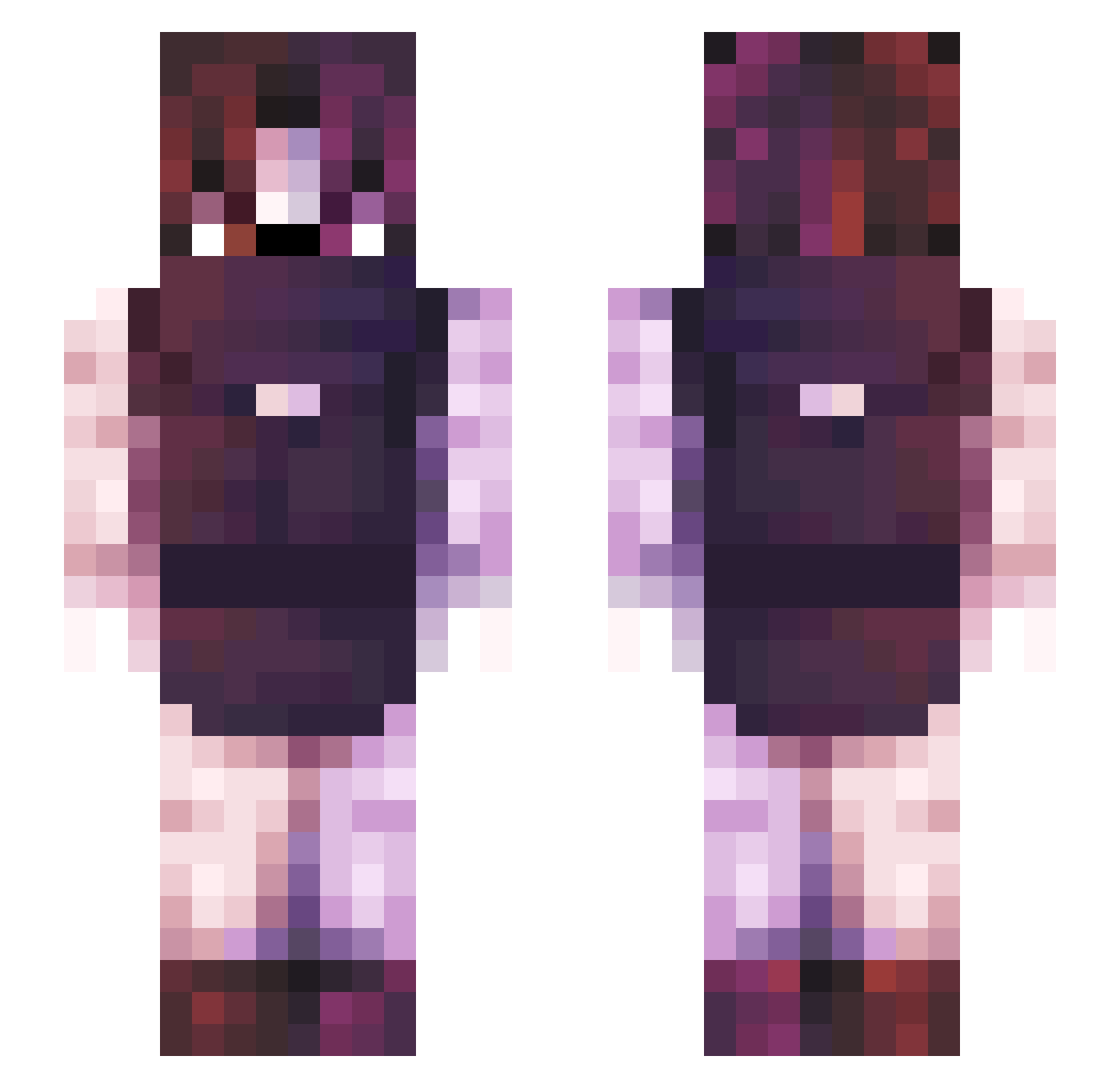 dinorahhhh Minecraft skin, front and back view