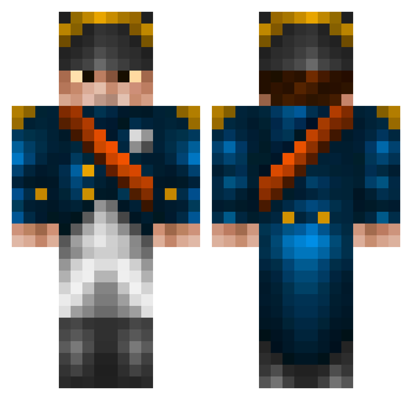 Malte_M Minecraft skin, front and back view