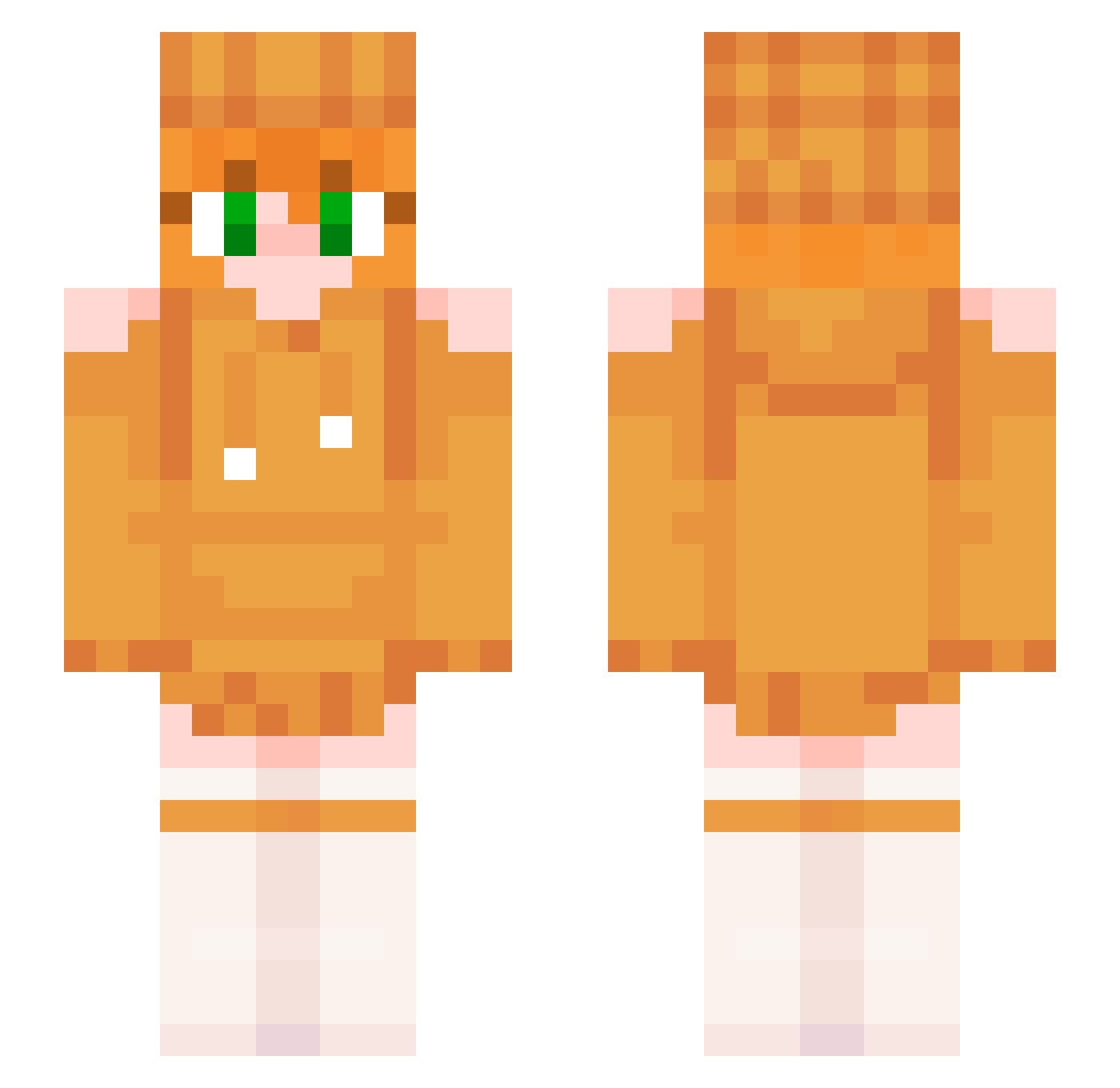 BananaFubuki Minecraft skin, front and back view