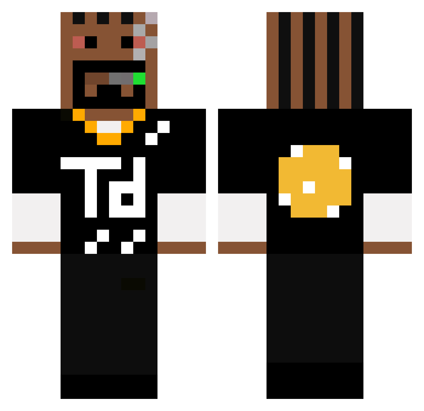 Zumaisco Minecraft skin, front and back view