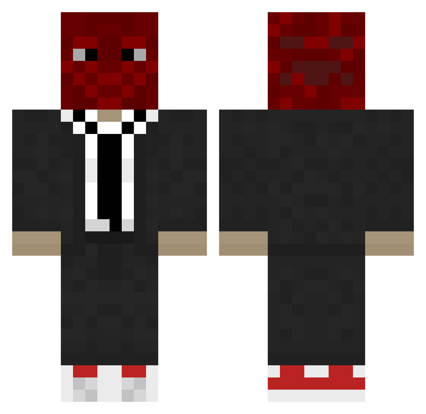 tefaxx Minecraft skin, front and back view