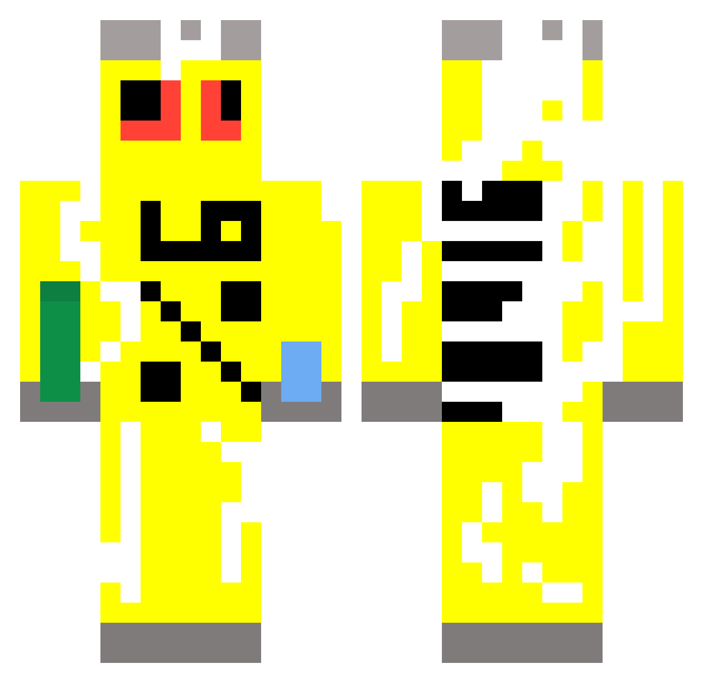 URWIBAK Minecraft skin, front and back view