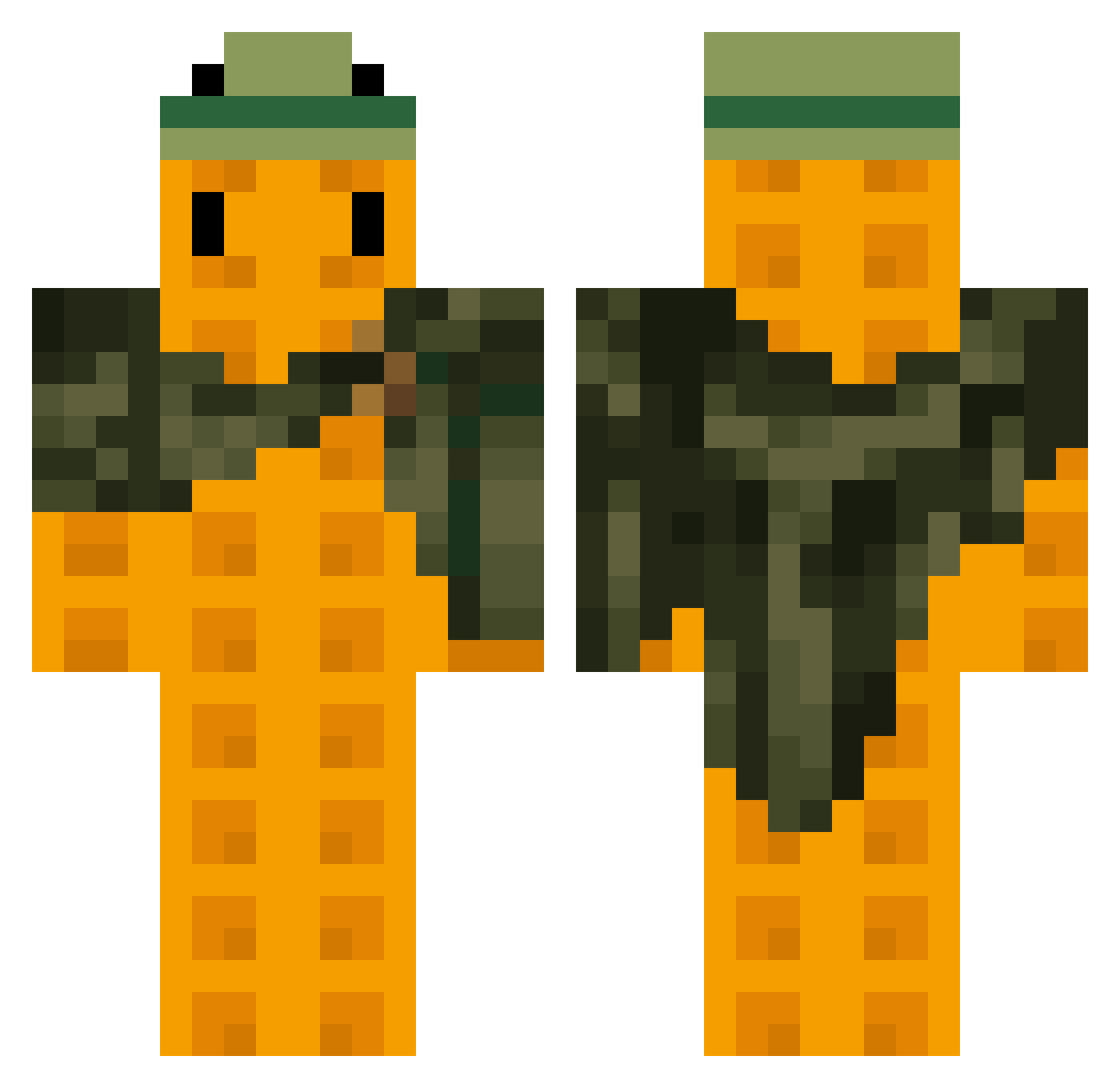 Psadge Minecraft skin, front and back view