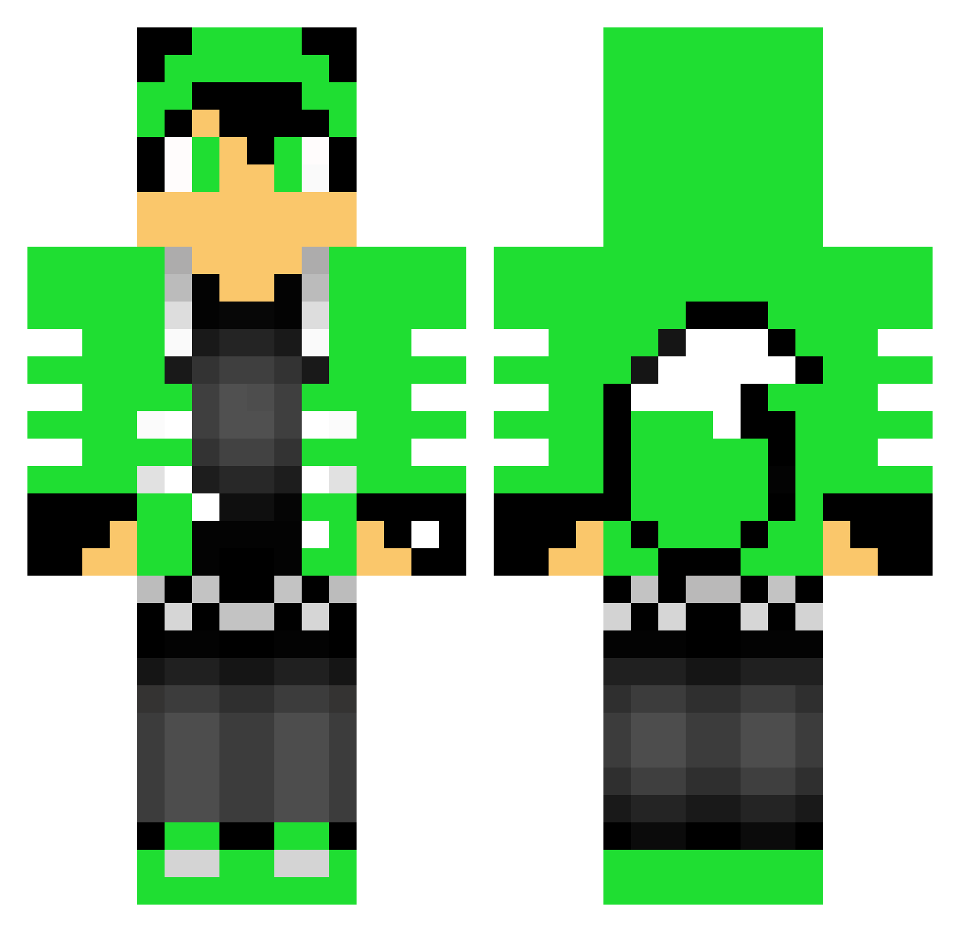 Zeus2313 Minecraft skin, front and back view