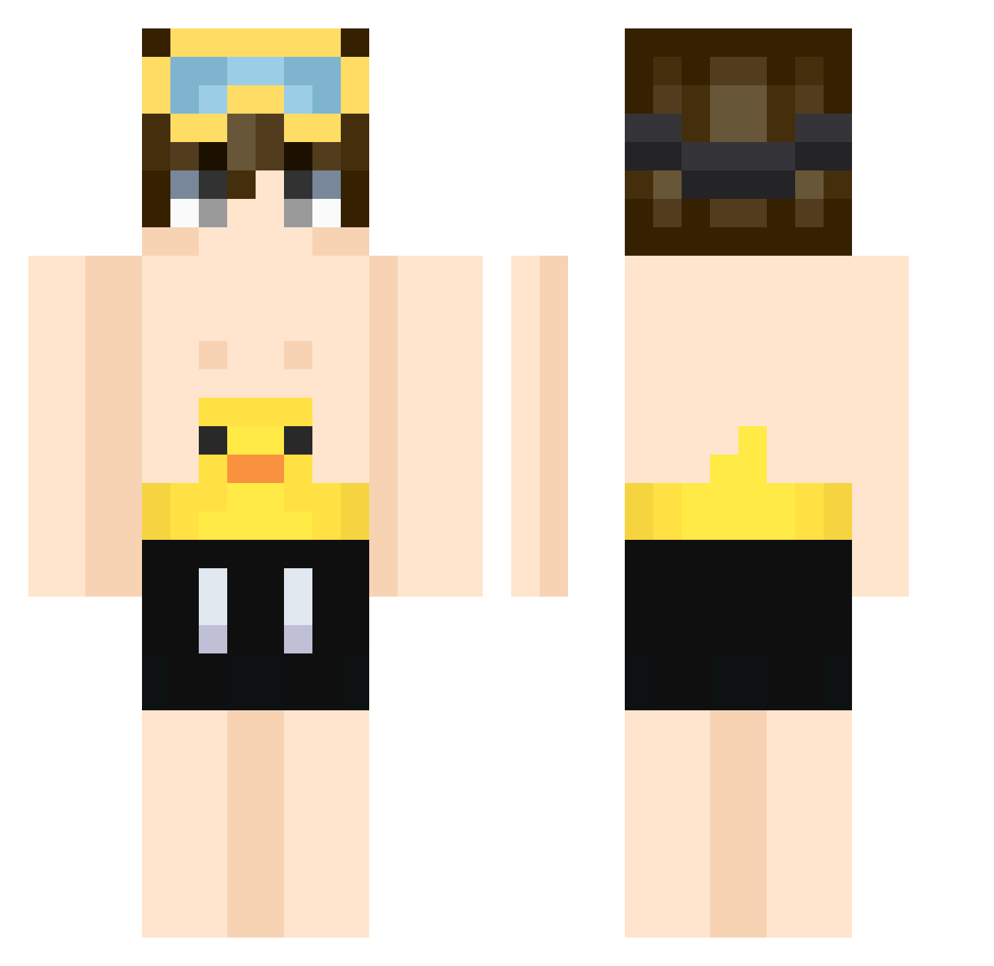 mui_luna Minecraft skin, front and back view