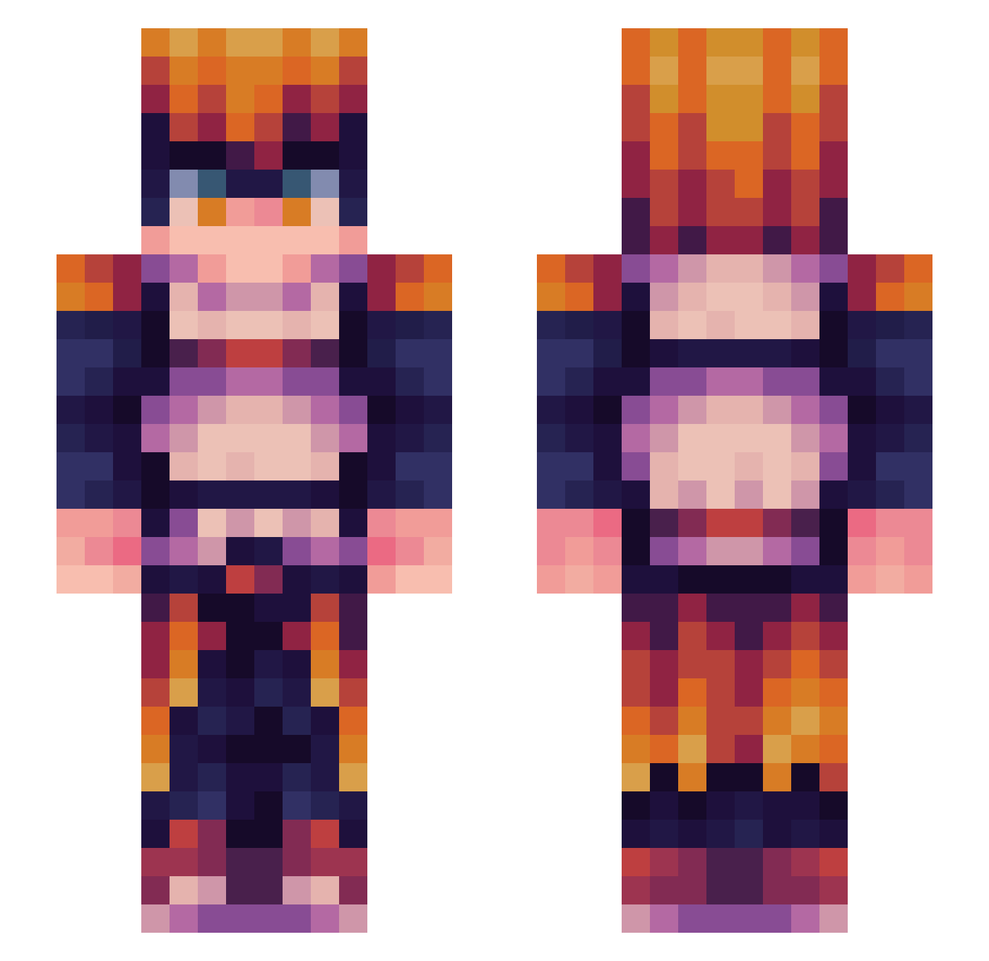 Ulrikken Minecraft skin, front and back view