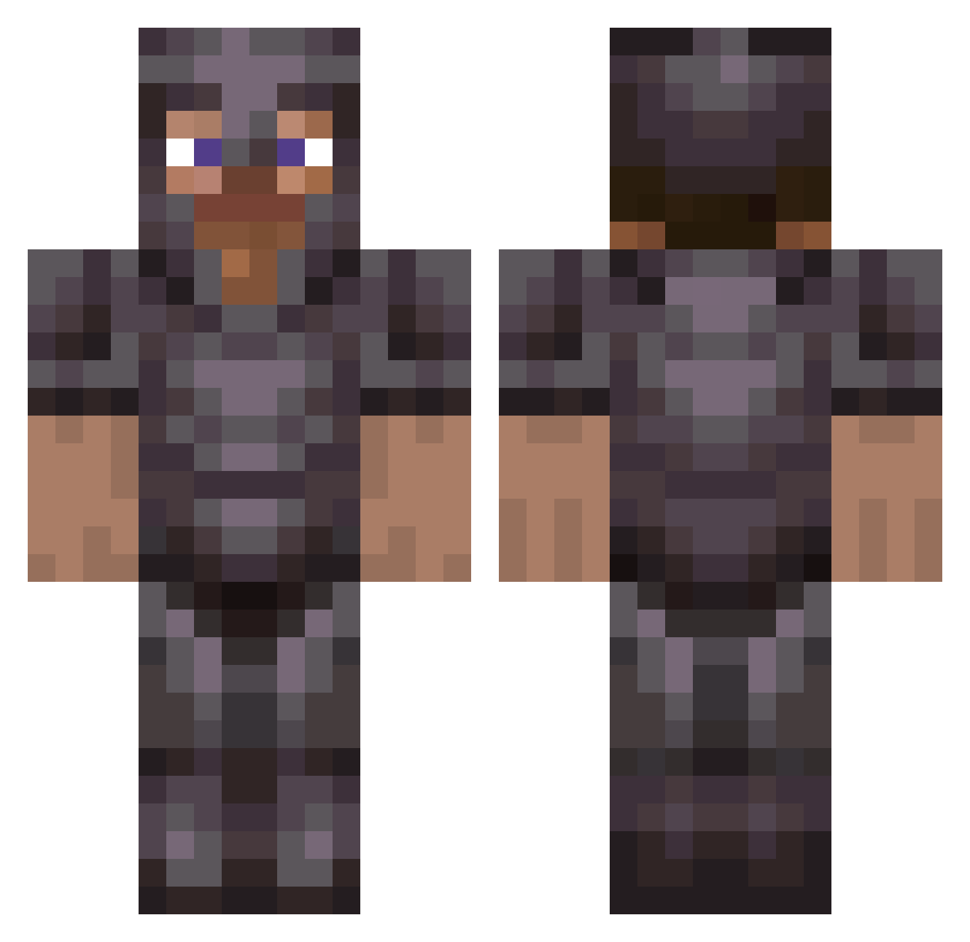 69pingg Minecraft skin, front and back view