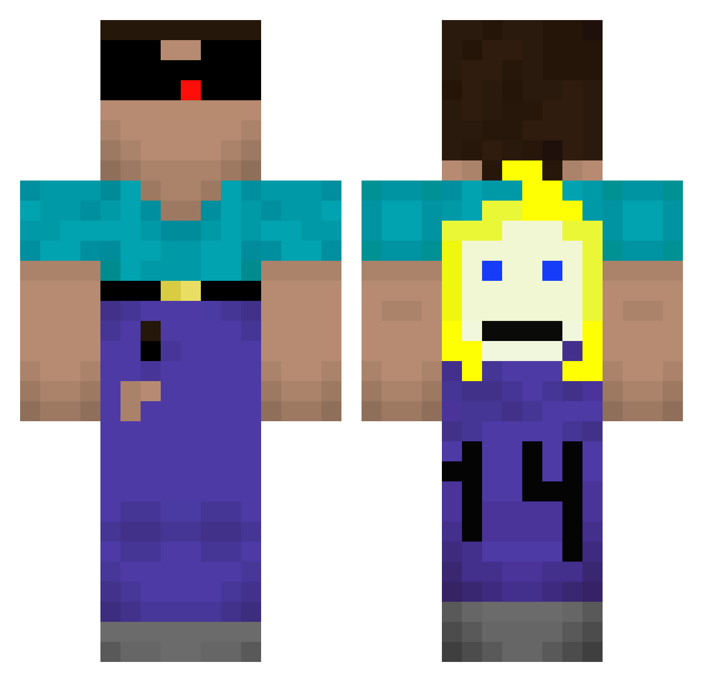EnzoDM14 Minecraft skin, front and back view