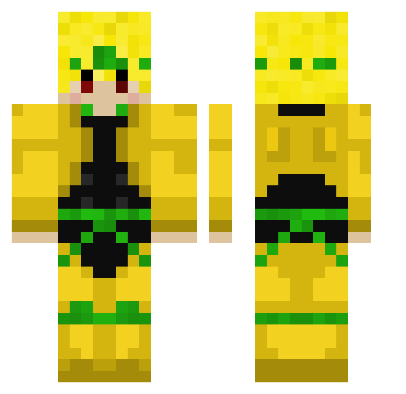 AetherT Minecraft skin, front and back view