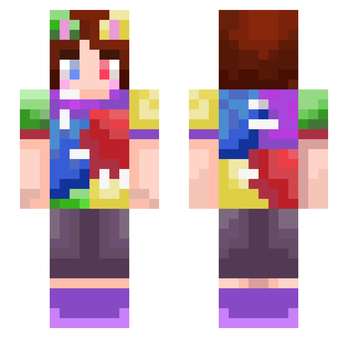 sunsilverwing Minecraft skin, front and back view