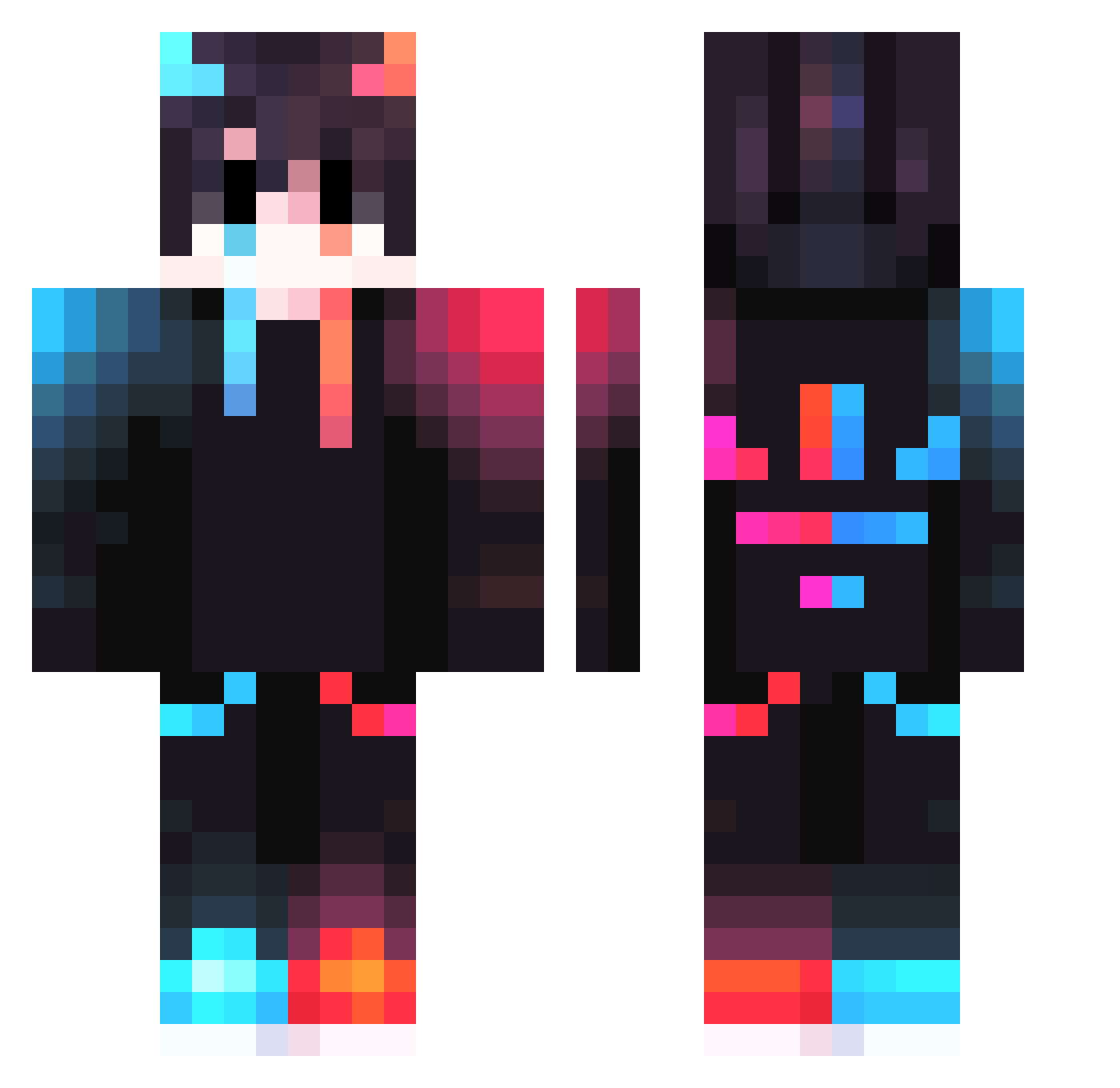 Grisly798 Minecraft skin, front and back view