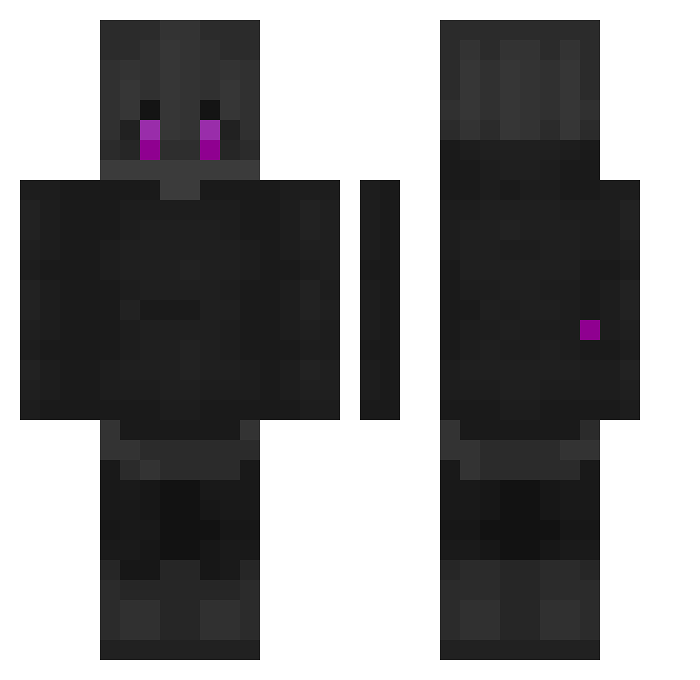 SkaperZ Minecraft skin, front and back view