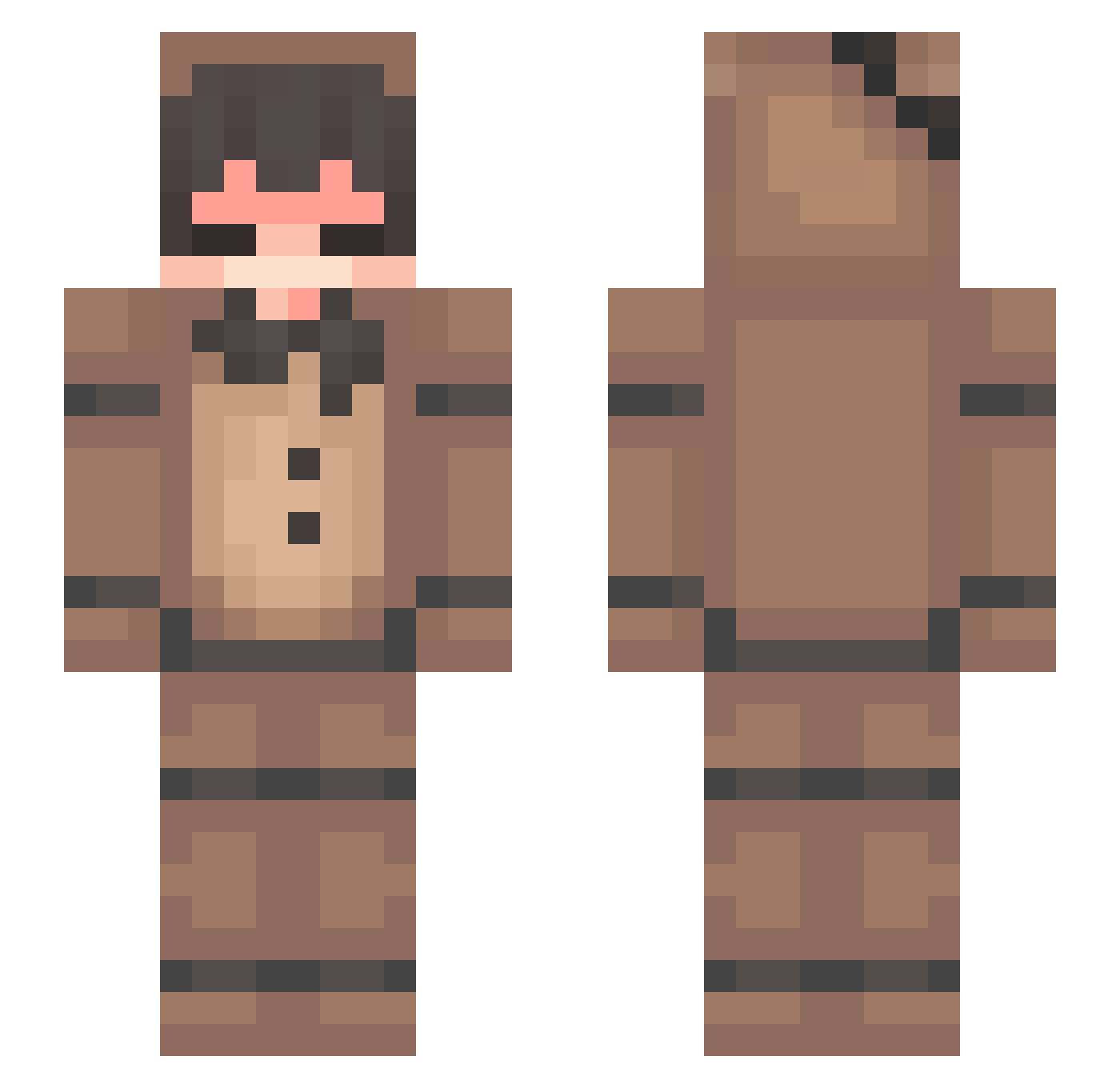 sourcreqm Minecraft skin, front and back view