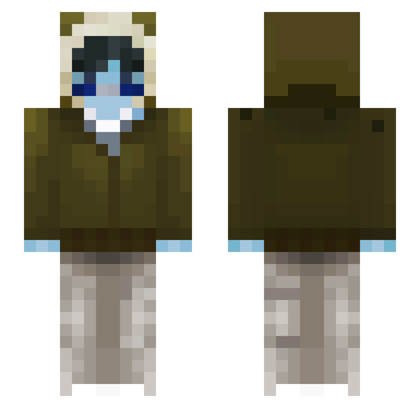 Voskel Minecraft skin, front and back view