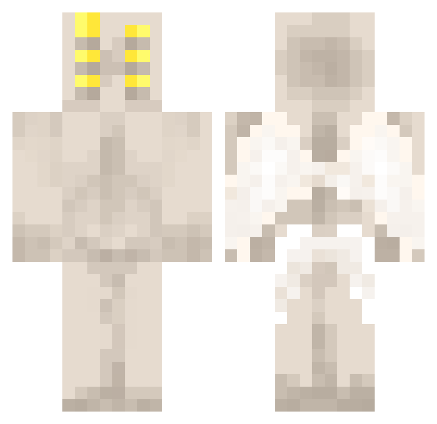 heavensick Minecraft skin, front and back view