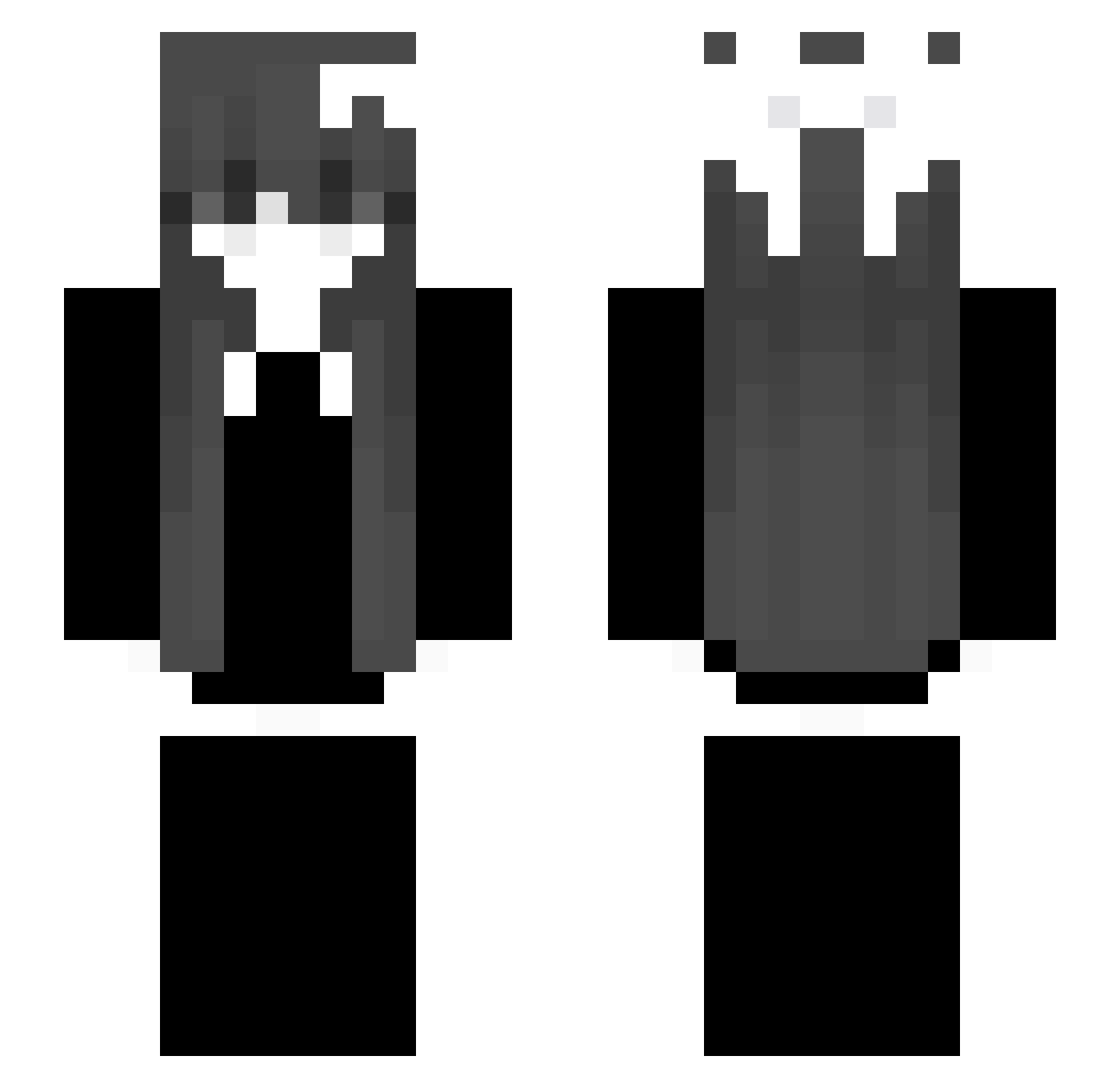 750u Minecraft skin, front and back view
