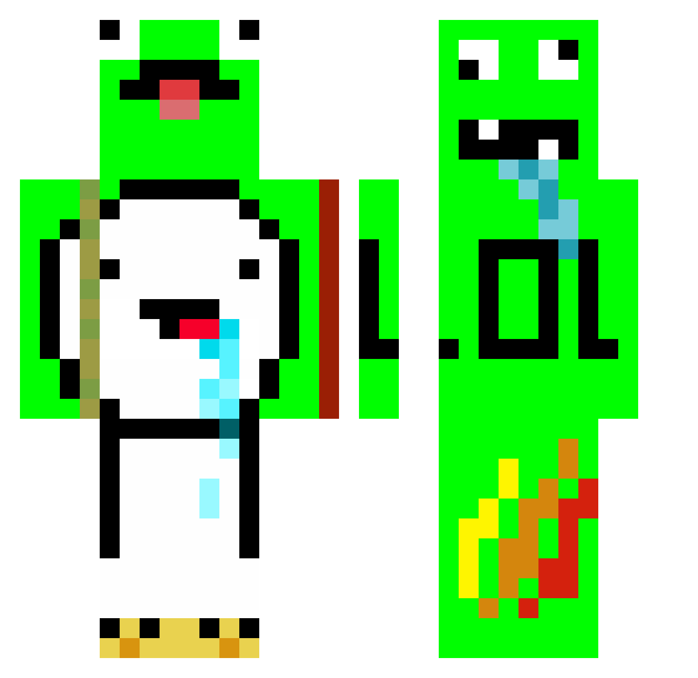 vadermelk Minecraft skin, front and back view