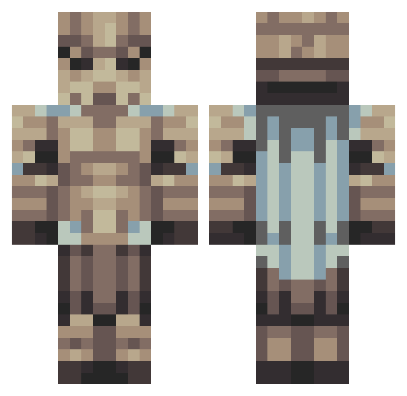 Ramouse Minecraft skin, front and back view