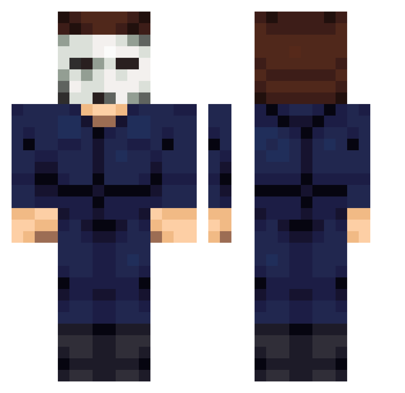 MotosserrA Minecraft skin, front and back view