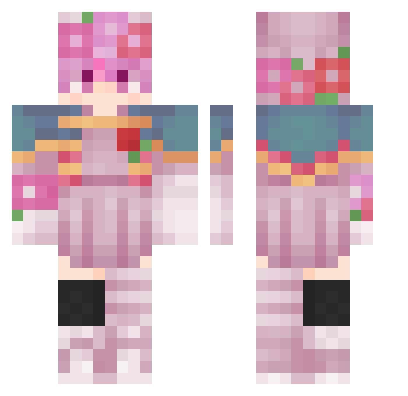 zarkaliane Minecraft skin, front and back view