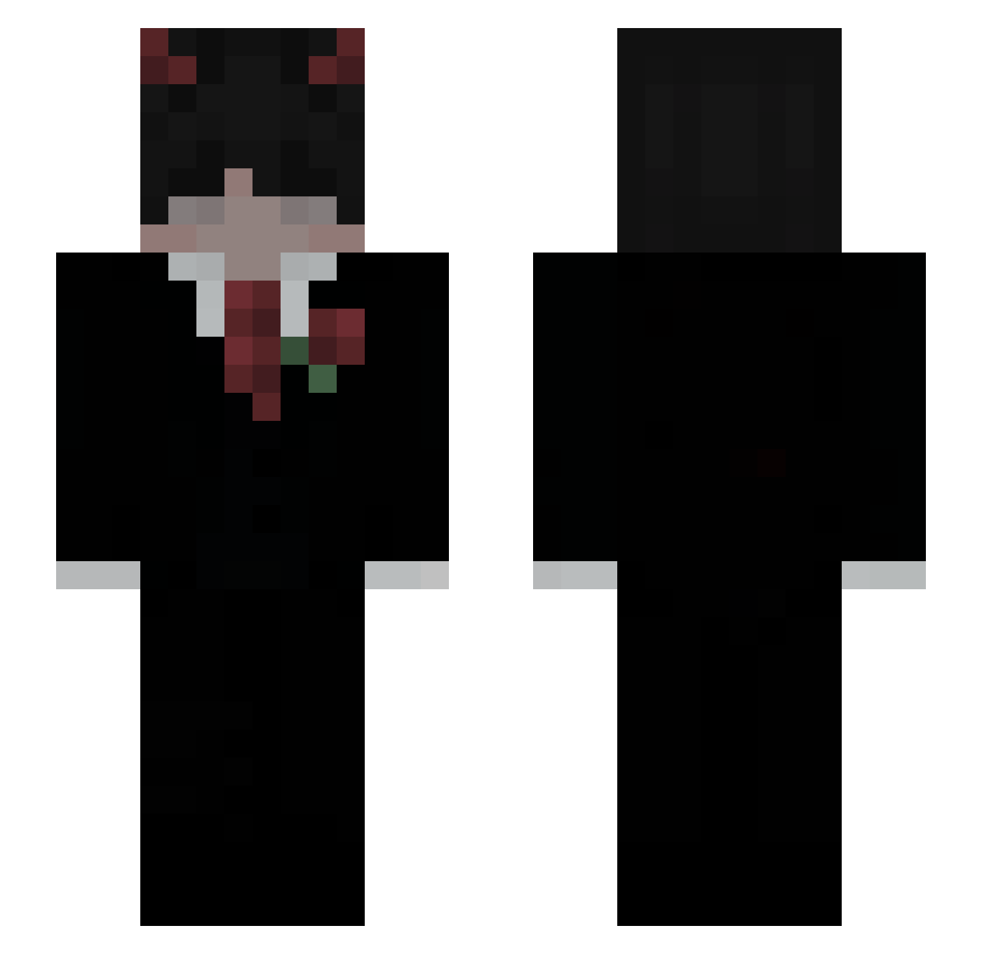 VMrTobi Minecraft skin, front and back view