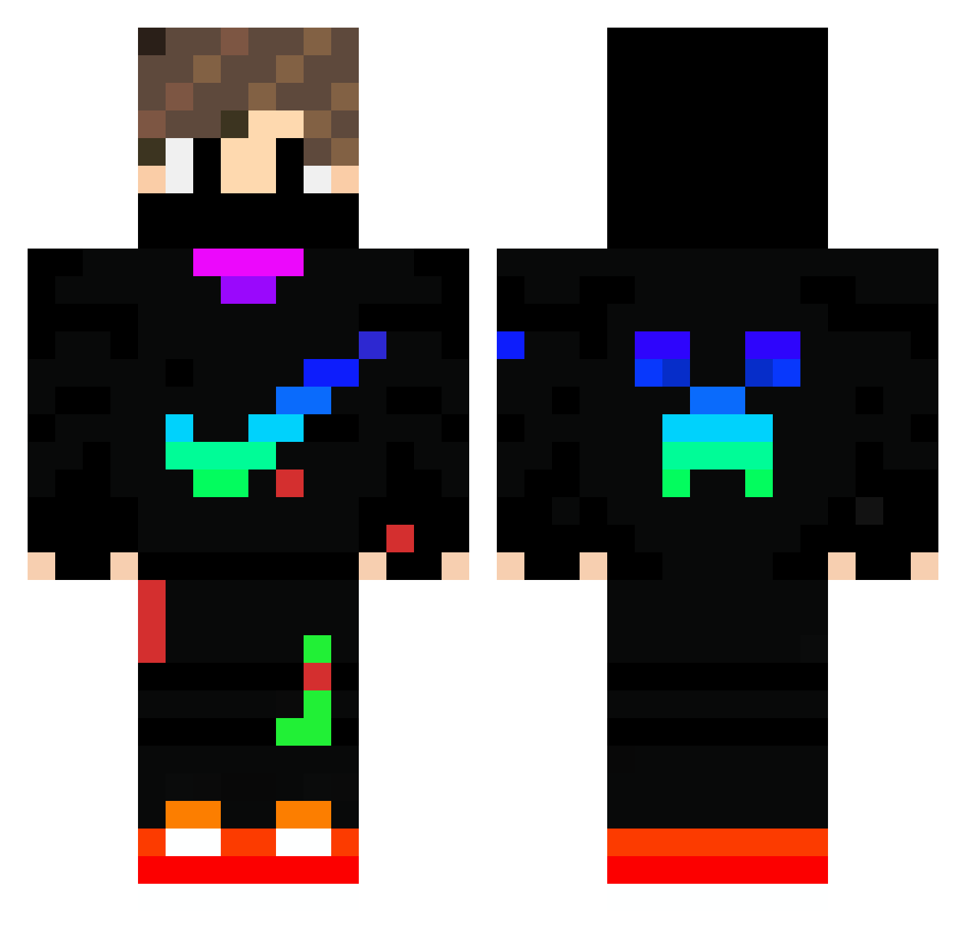 Robot238 Minecraft skin, front and back view