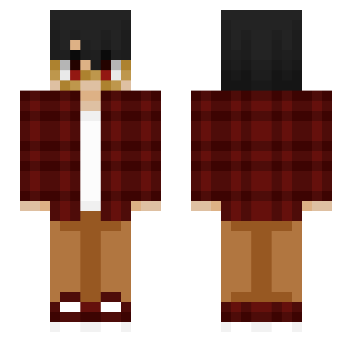 UzushiMakki Minecraft skin, front and back view