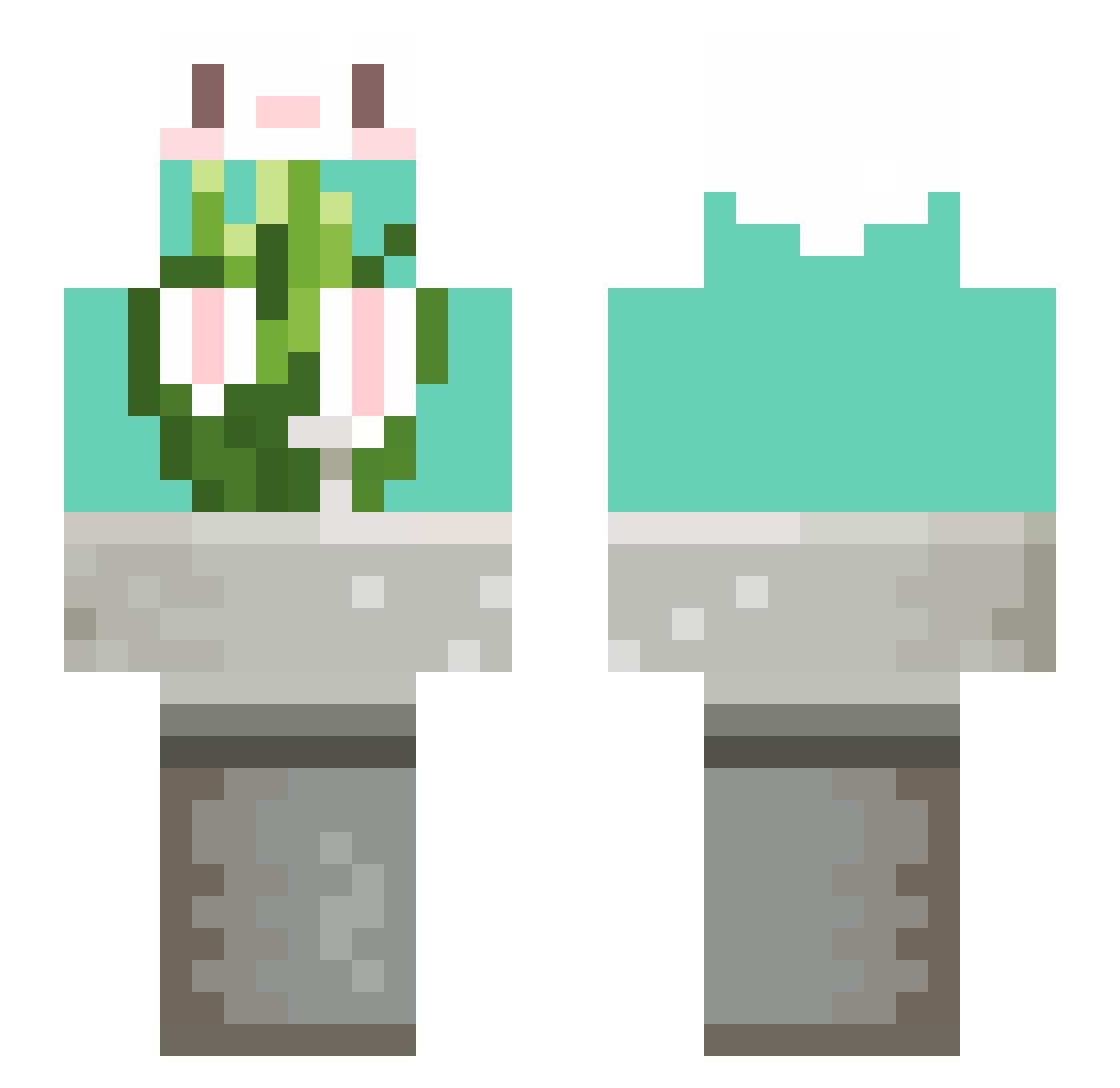 _Aloe Minecraft skin, front and back view