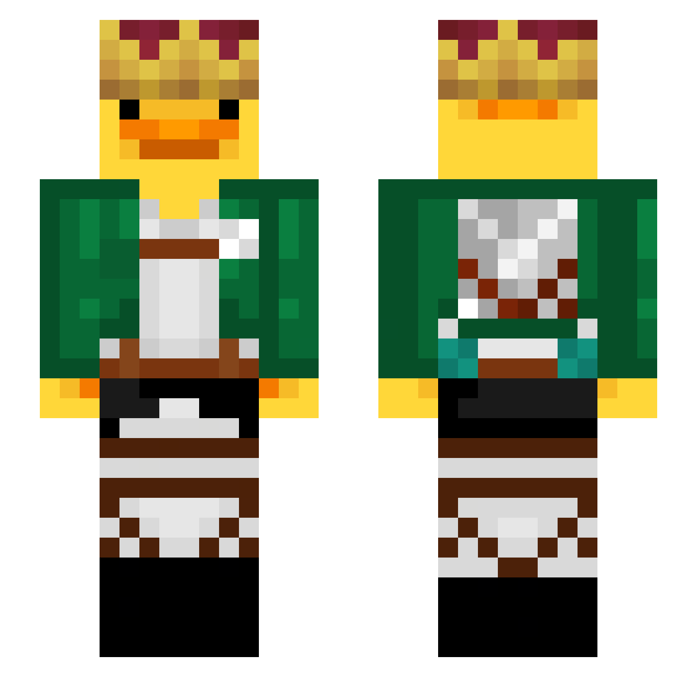 schmaleEnte Minecraft skin, front and back view