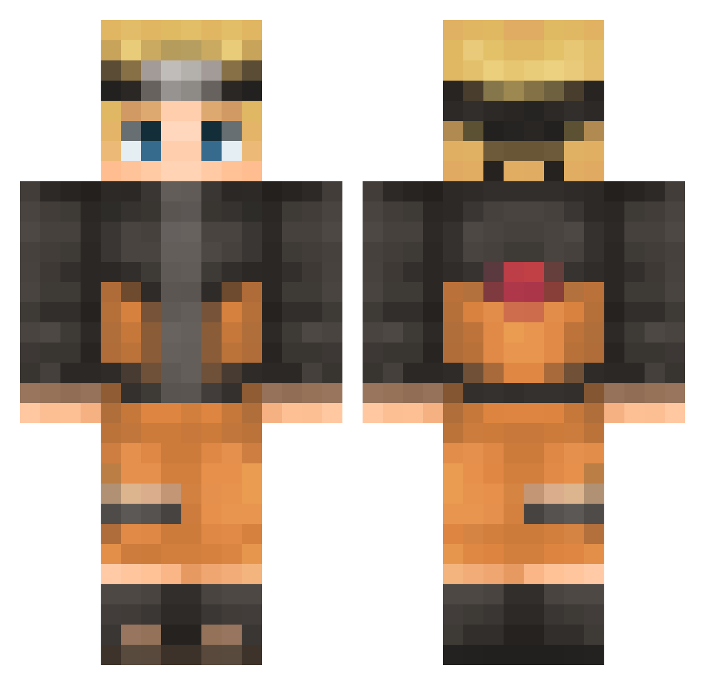 somasx Minecraft skin, front and back view