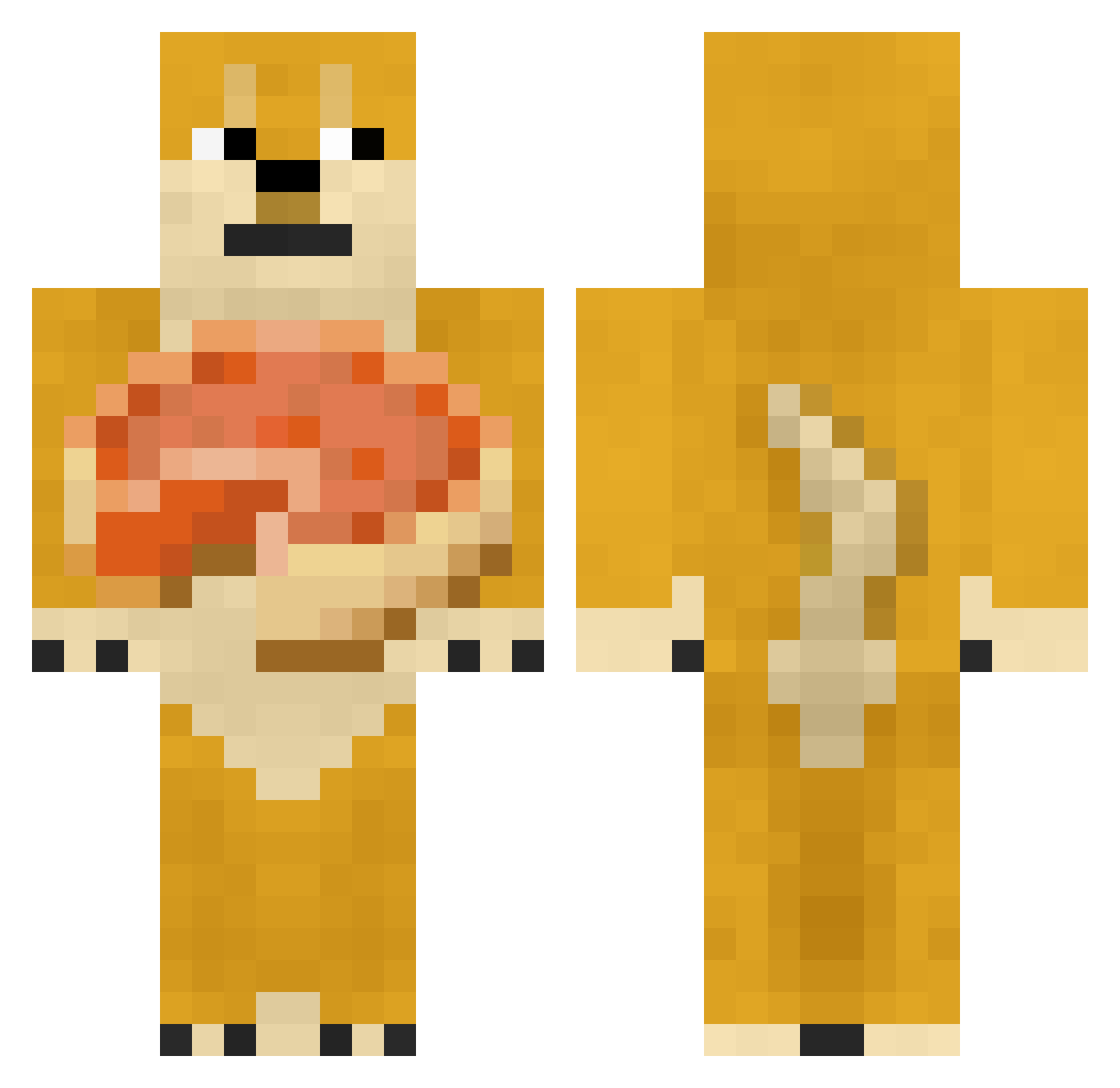 SillyDuck76 Minecraft skin, front and back view