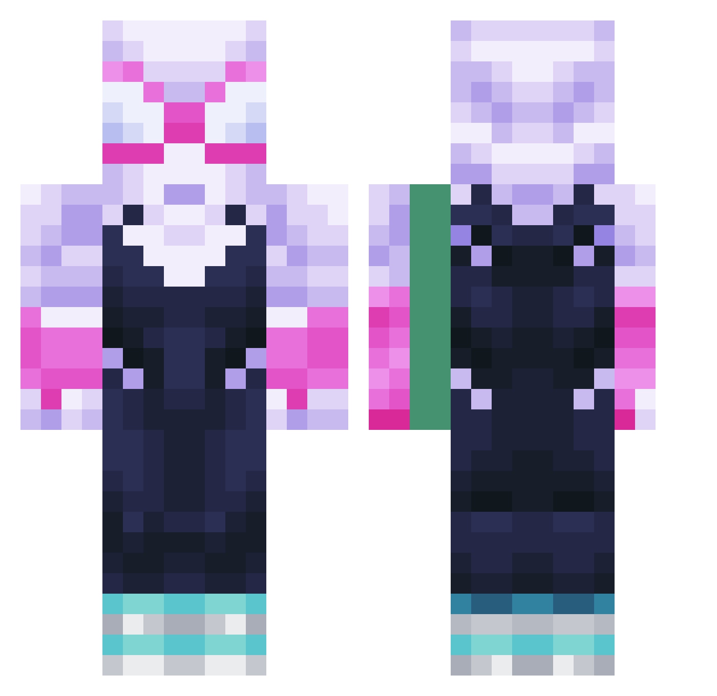 yoomio Minecraft skin, front and back view