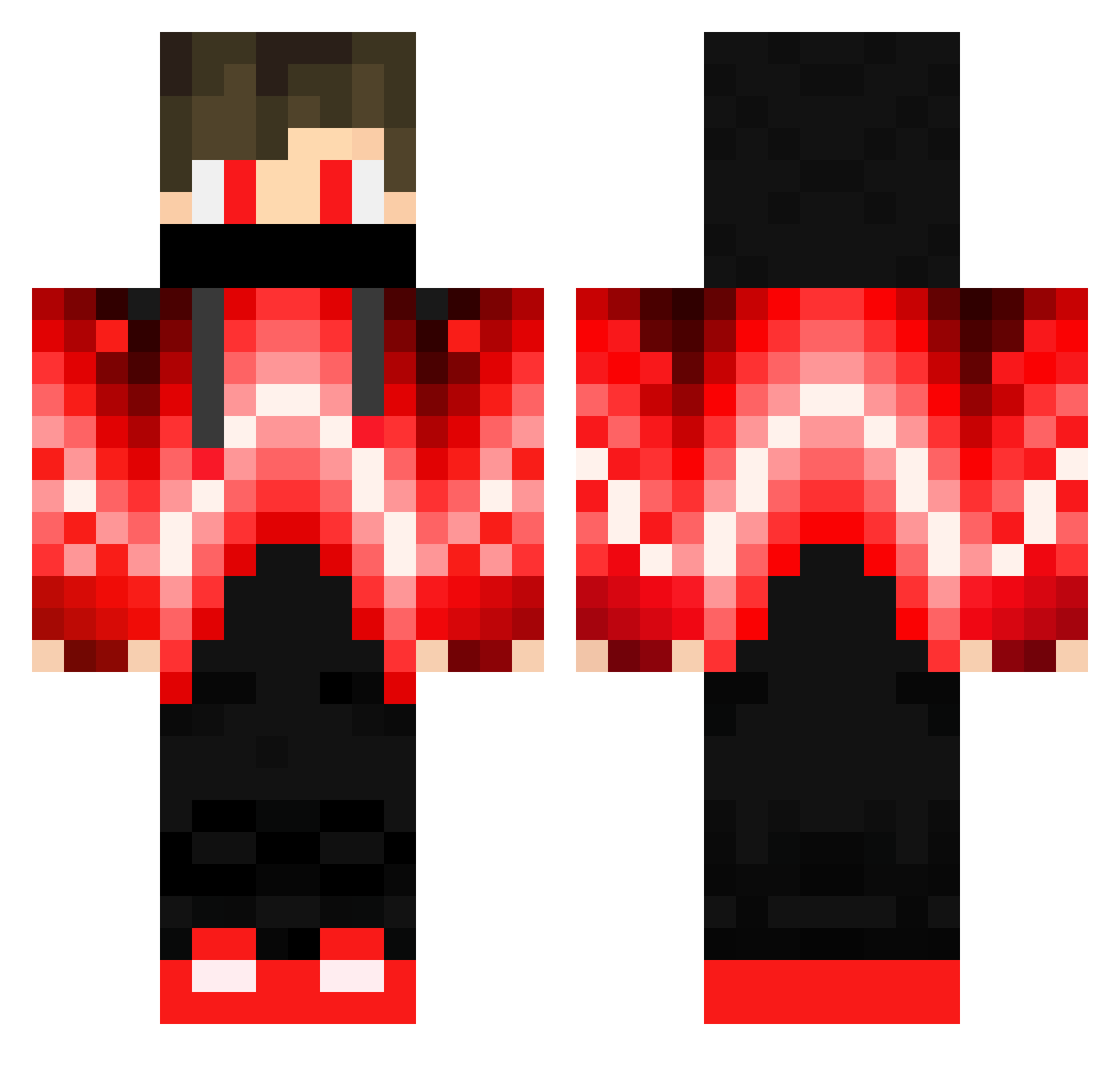 Zwartekyurem Minecraft skin, front and back view